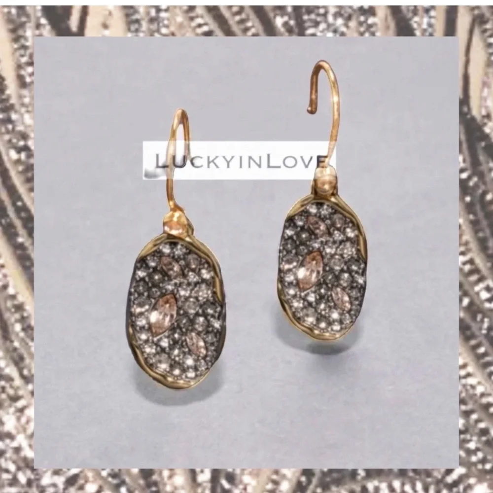 ALEXIS BITTAR • Petit Solanales Crystal Drop Earrings. Champagne